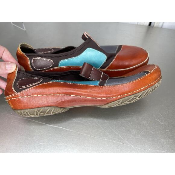 L’ Artiste Spring Step Colorful Mule Clog Leather Brown Teal Women’s 40 9.5/10 - Picture 3 of 5